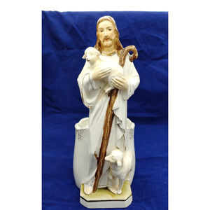 Shepard Jesus Lambs Head Vase -READ- Planter Candleholder Vintage‎ Artmark 9 in